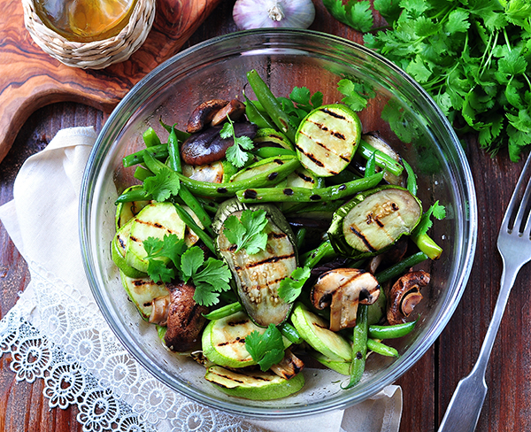 Grilled Zucchini Mushroom Salad