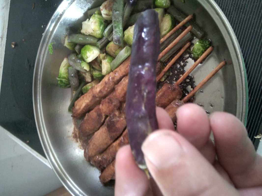 Take 2 on lastnights dinner ... with Yates Purple King Beans and MORE yummy Brussels Sprouts