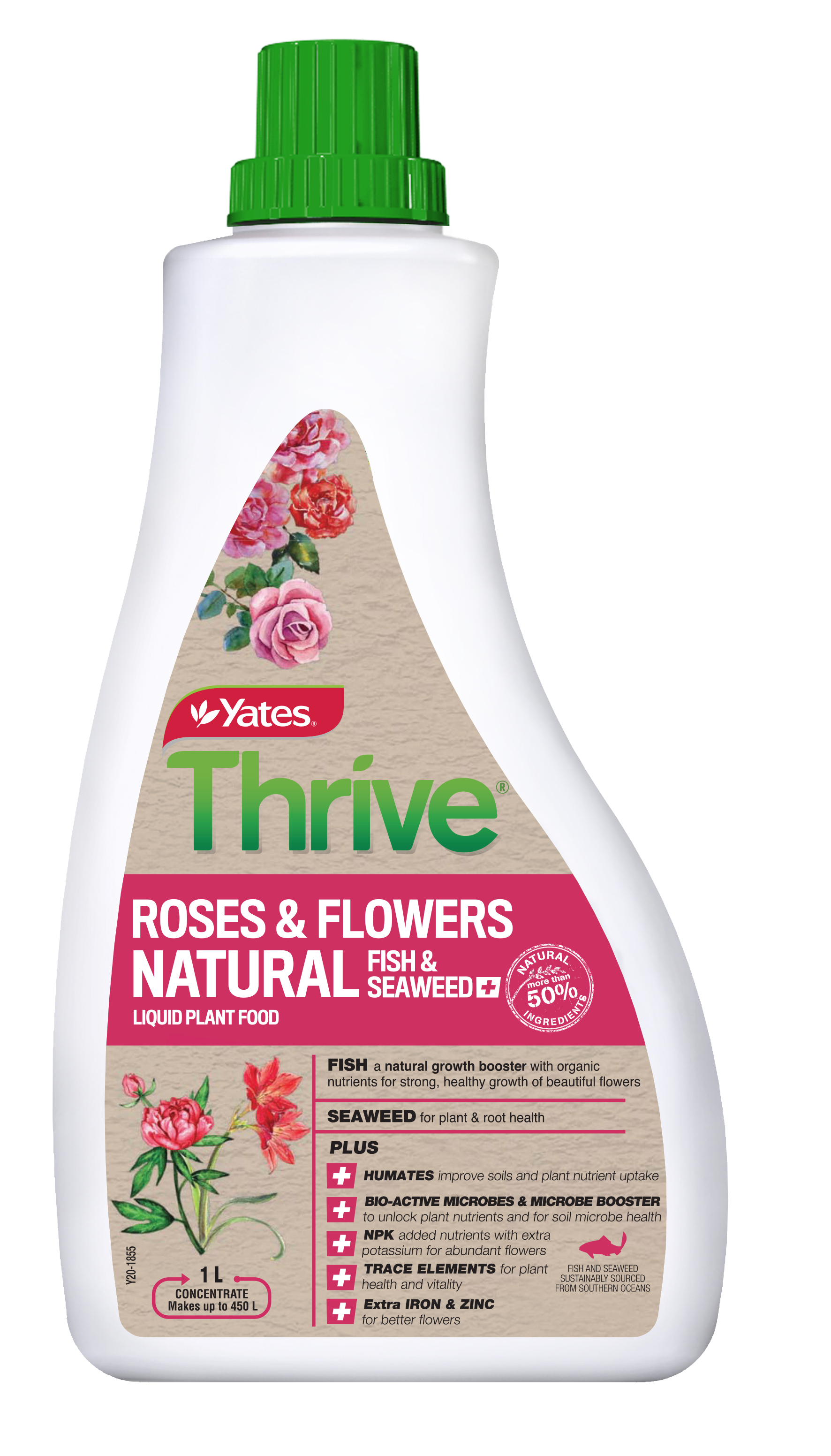 55095 Yates Thrive Roses & Flowers Natural Fish & Seaweed Concentrate 1L