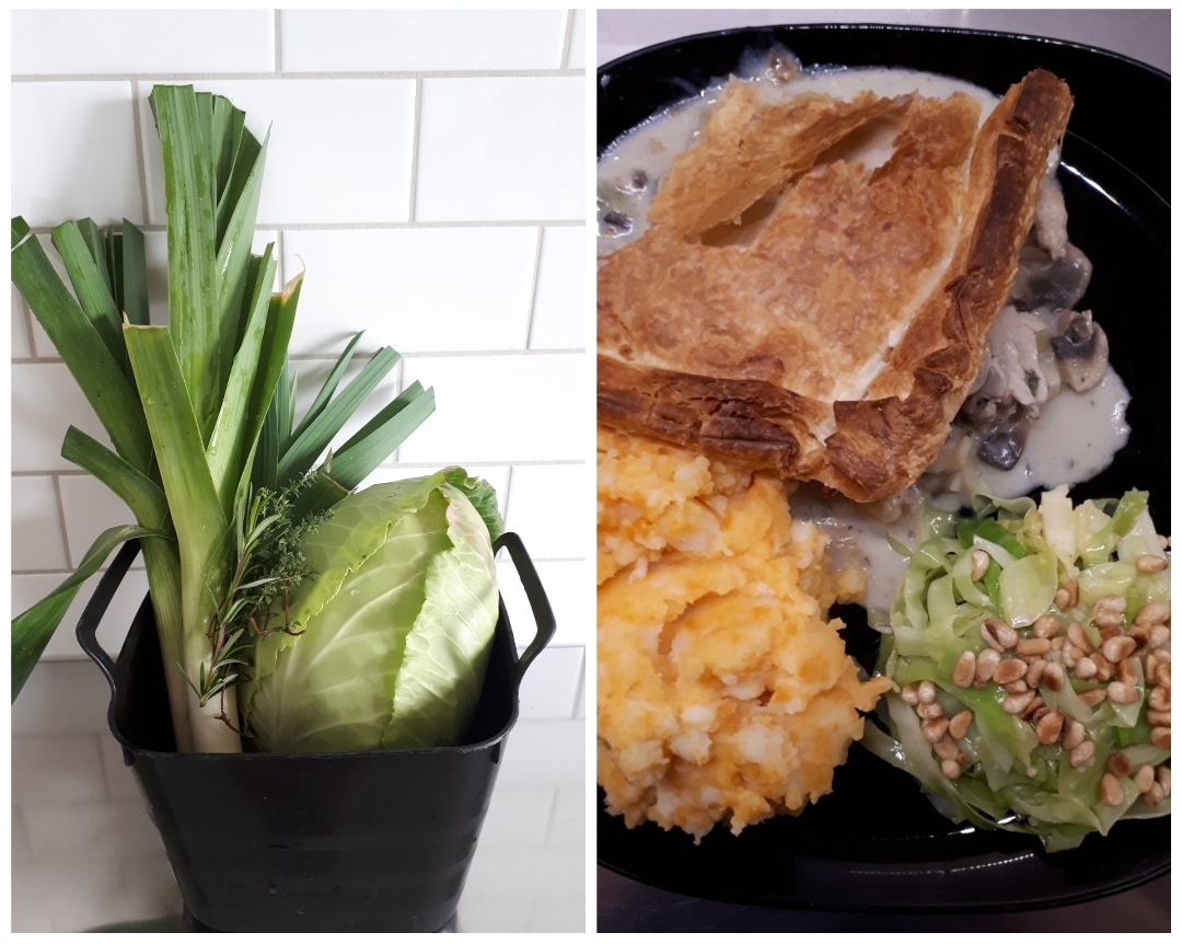 Leeks + cabbage = dinner 
