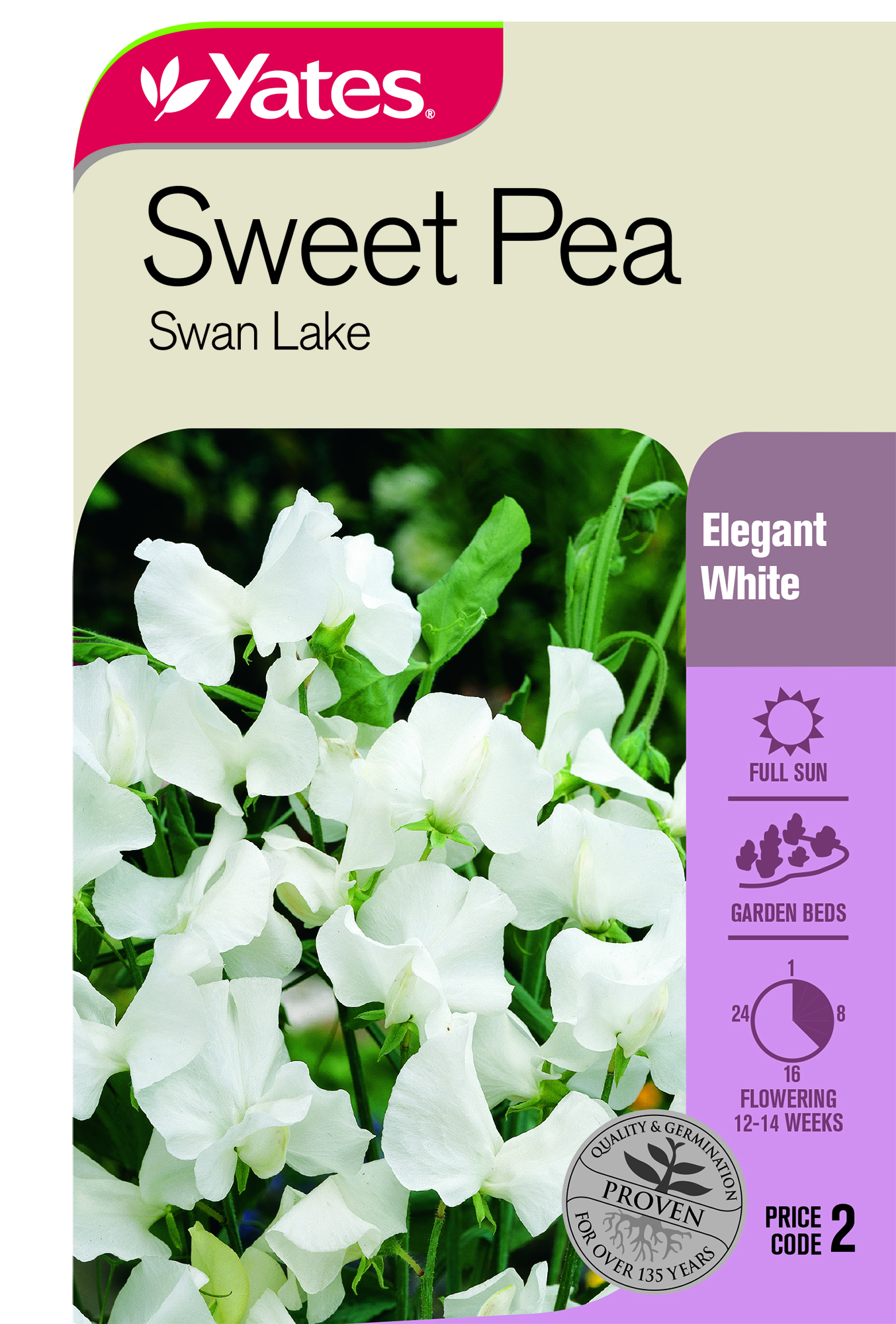 56190 Seed Sweet Pea Swan Lake YATES