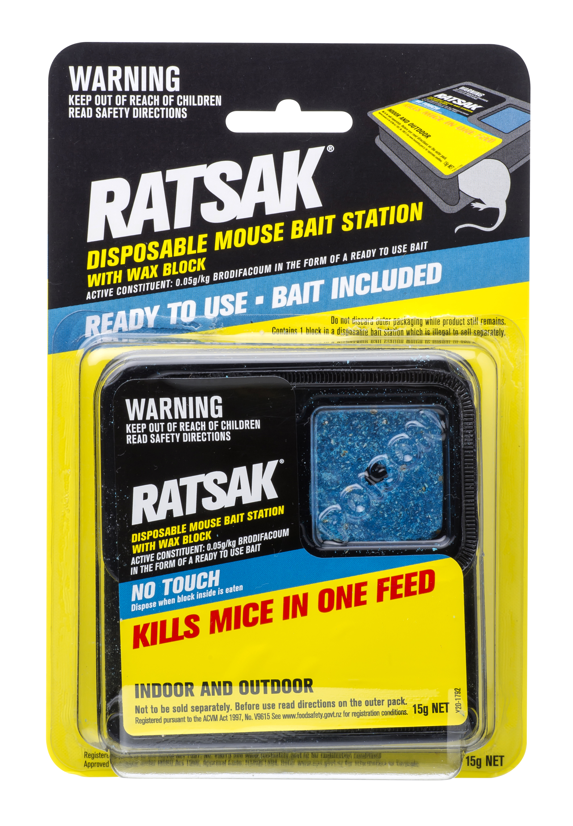 55075 Ratsak Disposable Mouse Bait Station