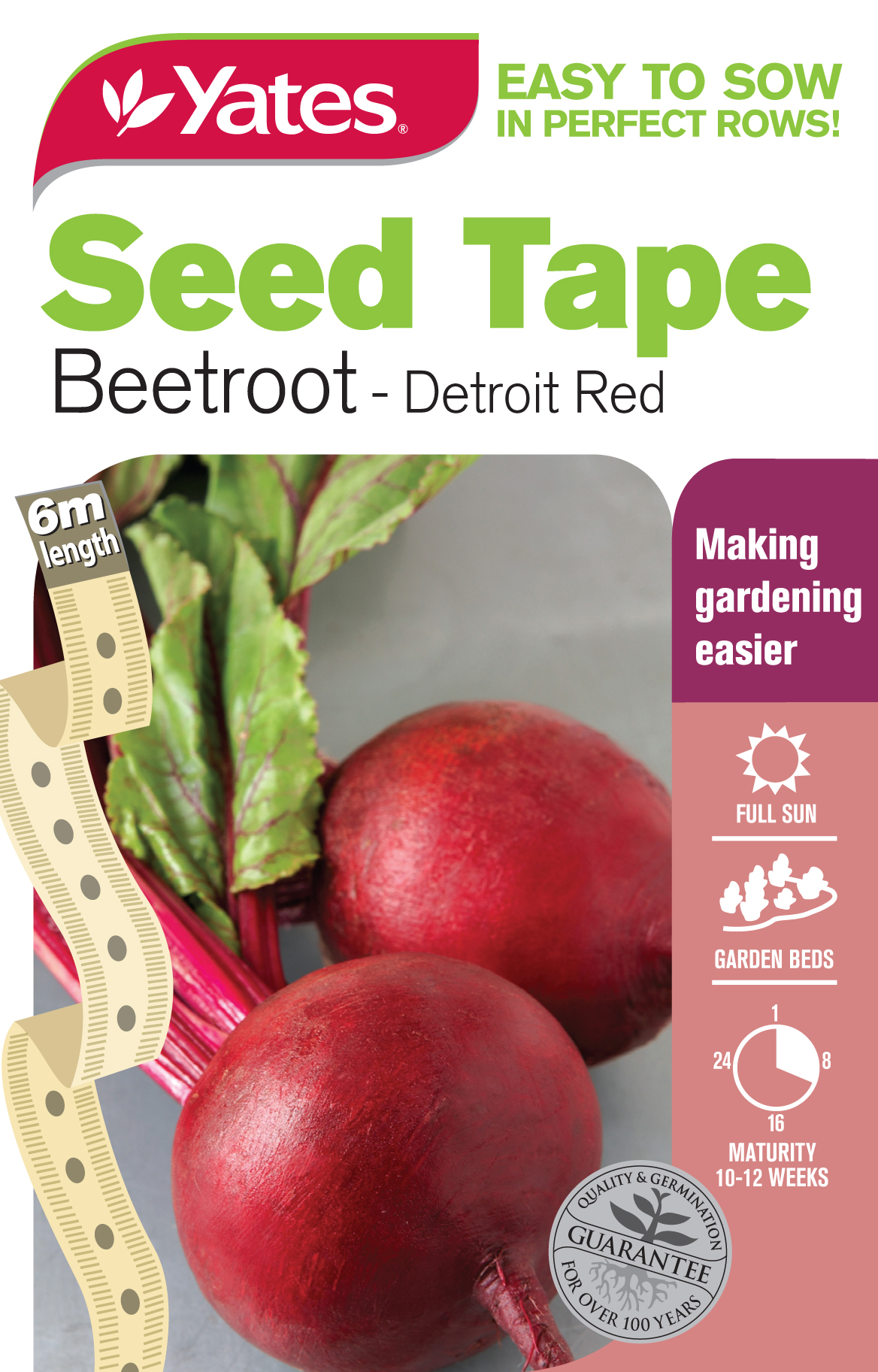 Beetroot 'Detroit Red' Seed Tape