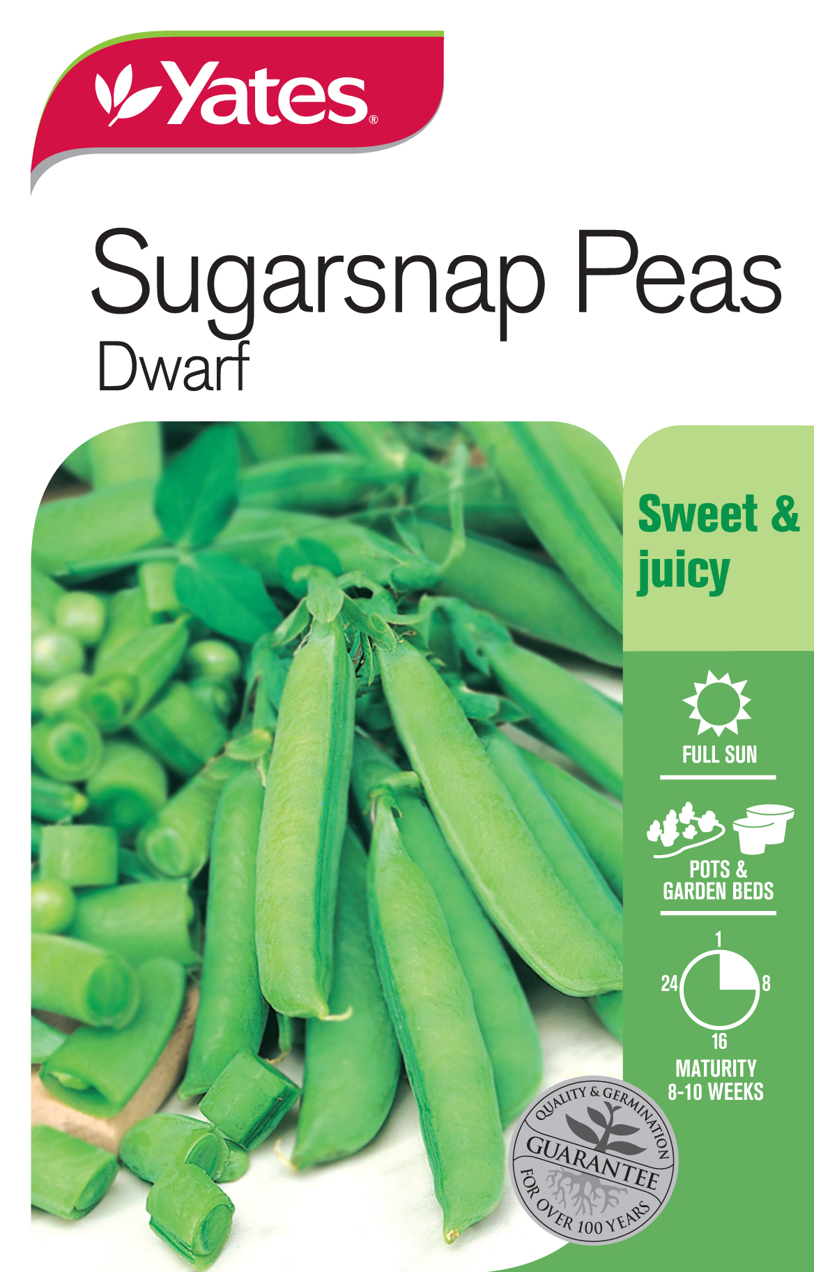 54167 Yates Vege Peas Sugarsnap Dwf Packet Seed