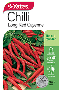 Seed Chilli Long Red Cayenne YATES 2