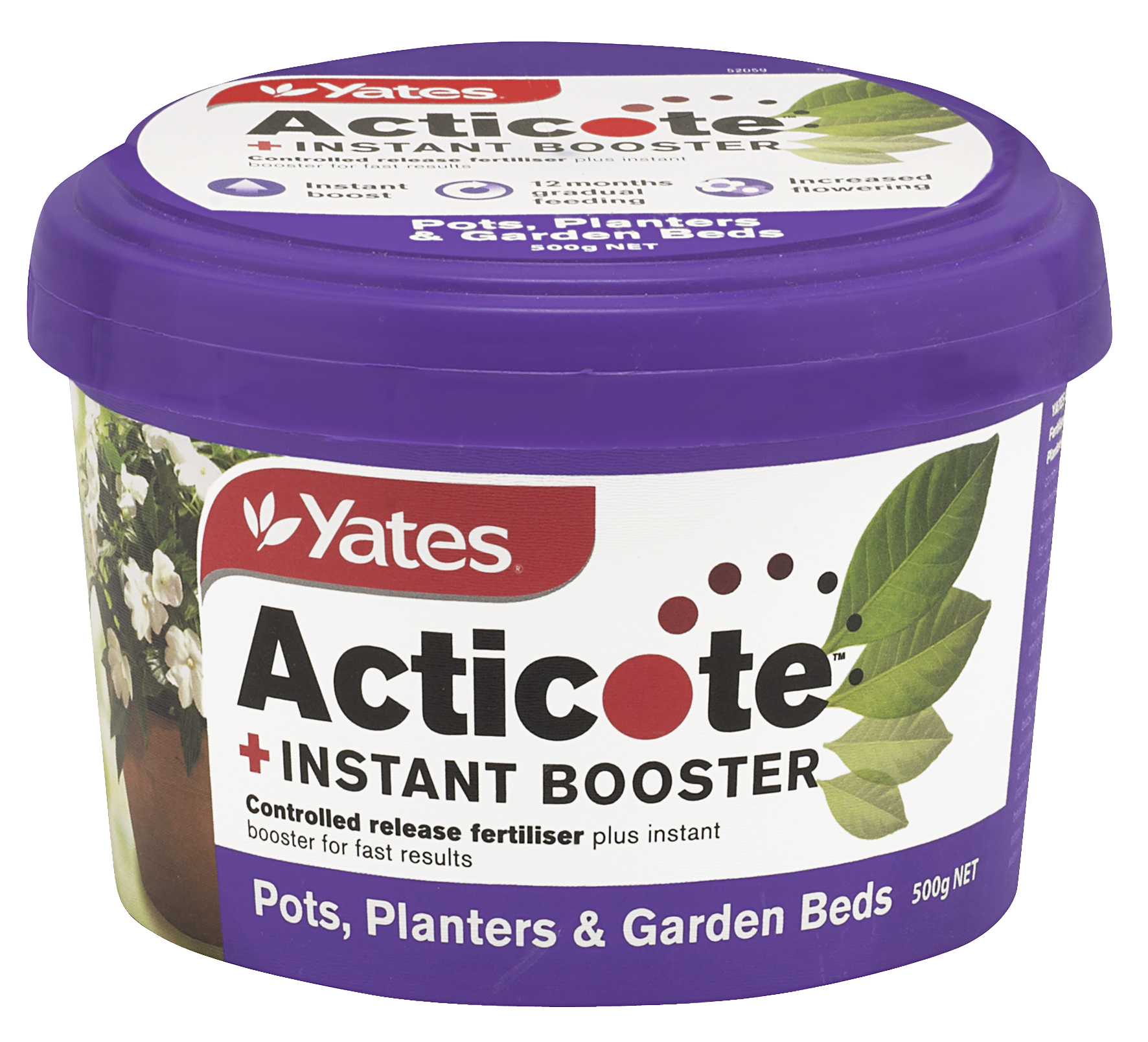 52044 Yates Acticote + Instant Booster Controlled Release Fertiliser For Pots Planters & Garden Beds 500G